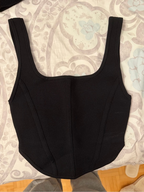 Babaton Tops - Babaton Black Square-Neck Corset Top